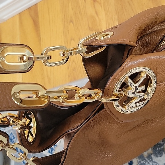 Michael Kors - Large Pebbled Leather Hobo Shoulder Bag in Luggage (Med Brown) - Picture 5 of 12